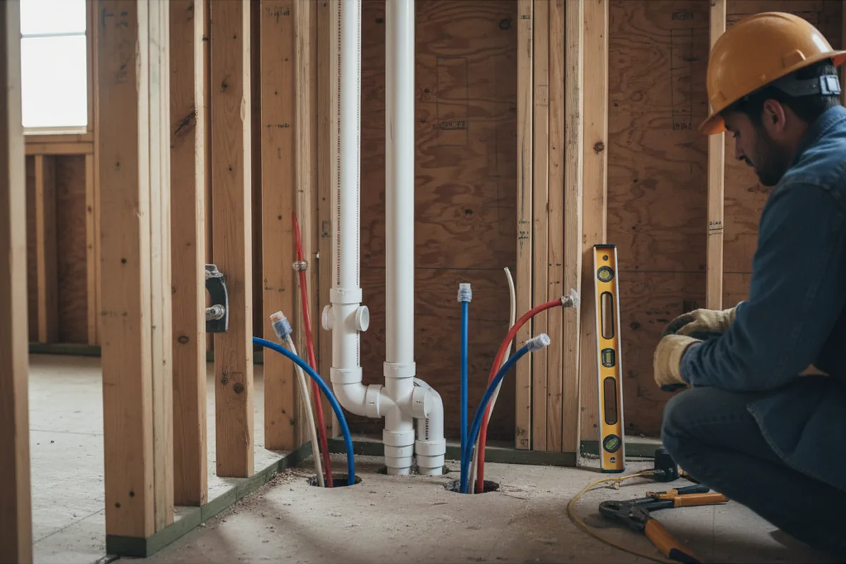 Drain and supply rough-in during Garbage Disposal Repair in Laredo