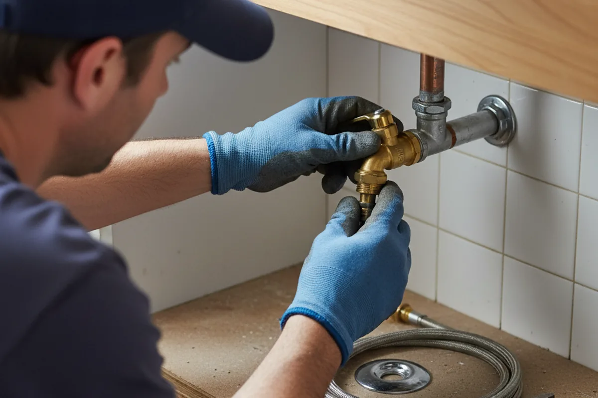 Shutoff valve and fitting work during Burst Pipe Repair in Laredo